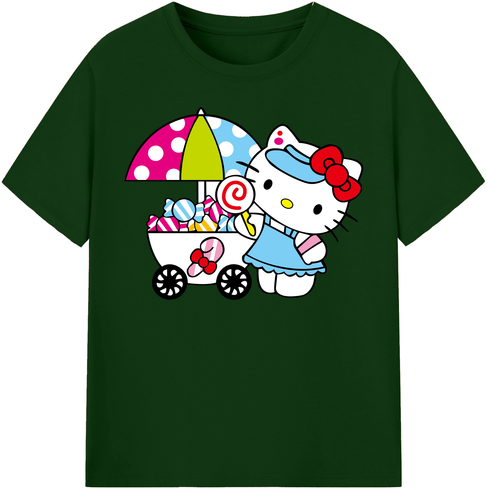 （画像用） Hello Kitty ハローキティ 綿100％半袖Tシャツ（フロントプリント）